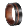 Kf S1342a230b6e8452d8492774b63ef8a5fg Rosfrederick Bague En Tungst Ne Pour Homme 8mm Bande D Incrustation En Bois