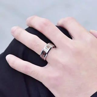 Kf S4c11b46c05844d1e842c673391b03611k Anneaux De Runes Vikings Nordiques En Acier Inoxydable Pour Hommes Et Femmes Incrustation De Bois De