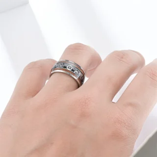 Kf S717d46a52f4145d79118d70fef5955efe Bagues En Acier Inoxydable Pour Hommes Roue Dent E Steampunk Matiques En Bois Koa Incrust Es