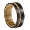 Kf Scaf6537bef8c46caab66fba947bd4e7df Bague En Tungst Ne Noir Avec Incrustation En Bois Pour Homme Anneau De Mariage La Mode