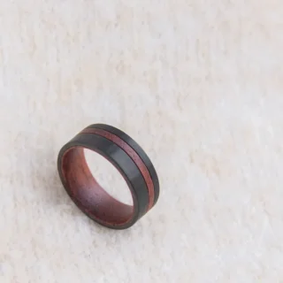 Kf Sf43333ef5ffd4a8a94a8738f2974d7112 Rosfrederick Bague En Tungst Ne Pour Homme 8mm Bande D Incrustation En Bois